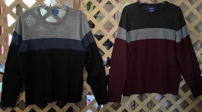 APT. 9 Merino Wool Blend Soft Striped Bundle Up Sweaters Men's XXL - Image 1 of 4