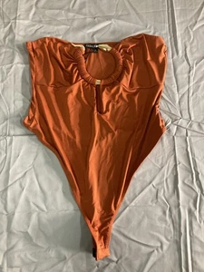 Fashion Nova Flights Over Feelings Women's Orange Bodysuit -Rust Size XL - Picture 1 of 11