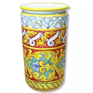 Portaombrelli cilindrico in pregiata Ceramica traforato, h 50 cm ca. Decoro baro - Imagen 1 de 1