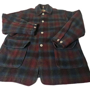 VTG Woolrich Mackinaw Quilted Hunting Jacket, Buffalo Tartan Plaid XL  60's 70's - Picture 1 of 9