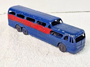 1950s Tootsietoy 7″ Greyhound SCENICRUISER Die-Cast Bus • Blue/Red • Restoration - Picture 1 of 10