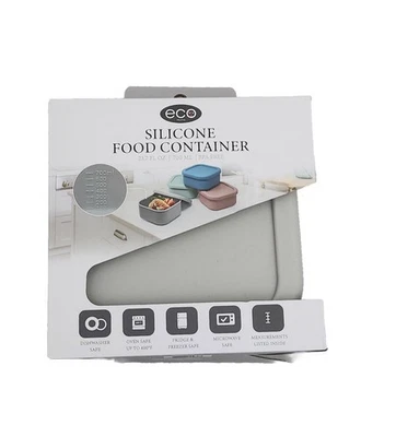 Recipientes de armazenamento de alimentos de silicone sem BPA Eco cor: cinza (conjunto de 2) - Imagem 1 de 2