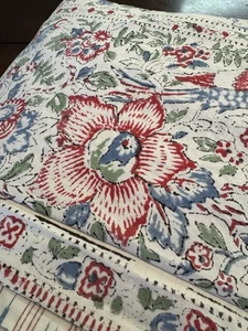 EDREDÓN RALPH LAUREN Completo/Reina 100% ALGODÓN Paisley Pájaros Rojo Azul Reversible Negro - Imagen 1 de 22