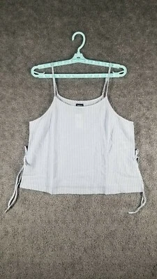 Gap Body Women Sz M Striped Airy Side Tie Cami Top Blue NWT Sleepwear Loungewear - Image 1 of 4