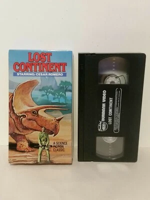 Lost Continent Starring: Cesar Romero Dinosaurs Vintage Sci-Fi VHS Tape Foto 1 de 2