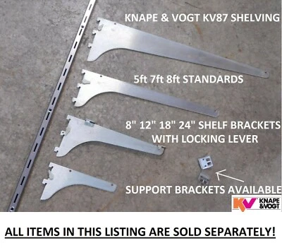 Knape Vogt Wall Shelf Slotted Standards & Brackets HEAVY DUTY! Adjustable Kit ES - Image 1 of 4