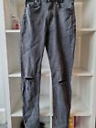 H&M Girls Black Washed Skinny Fit High Wasted Ripped Jeans Age 12-13 Years