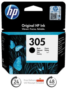 Original HP 305 Black Ink Cartridge Deskjet 2300, 2700, 2710, 2720 2721, 3YM61AE - Picture 1 of 1