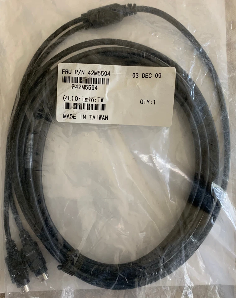 42M5594 IBM Compact PS/2 ANPOS (split cable) Long (3.8 meter) Black - Image 1 of 4