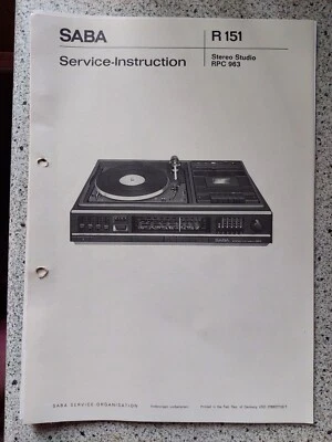 Schaltplan Service Manual für Radio Anlage SABA Stereo Studio RPC963  RPC 963 - Bild 1 von 2