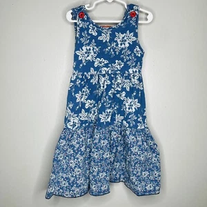 Matilda Jane Girls size 6 Touch the Sky Dress Camp MJC Denim Flowers Blue - Picture 1 of 8