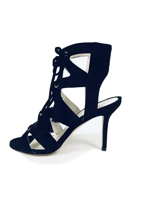 NUEVO EN CAJA Sandalias Bettye Muller Para Mujer Swell Negro Gamuza Gladiador Tacón Alto $299 Foto 1 de 4