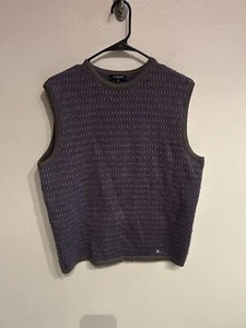 Burberry London Mens Medium Italy Purple Vest Wool Alpaca Flaws - Picture 1 of 11