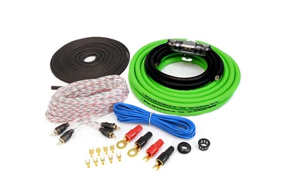 KnuKonceptz KCA 4 Gauge TRUE 4 Gauge Amp Kit Installation Wiring Kit Green 4 AWG - Image 1 of 4