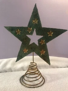 Topper per albero di Natale in metallo 5 pt stella ritaglio e stelle oro EX5158 - Foto 1 di 9
