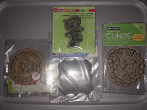 Lot Of 4 CLING RUBBER STAMPS  - Picture 1 of 2