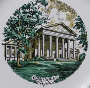 Antique Virginia Plate Imperial Salem OH Mother Presidents Porcelain Vintage - Picture 1 of 6
