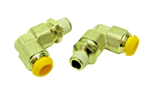 2 PACK - Parker Push Connect Elbow 5/16" to 1/8" NPT Male Nickel Plated - Picture 1 of 1