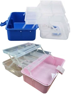 Caja de transporte de almacenamiento de arte y artesanía compartimento seguro cuentas costura hobby artista herramientas - Imagen 1 de 11