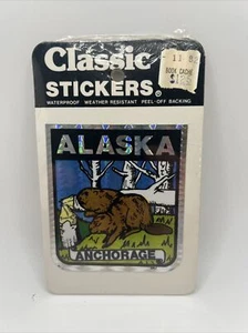 Classic Vintage Anchorage Alaska Beaver Sticker Holographic - Picture 1 of 3