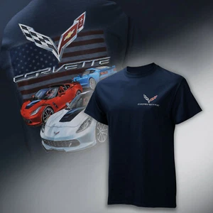 2017-2019 Corvette C7 Mens Patriotic Grand Sport T-Shirt 637041 - Picture 1 of 5