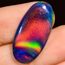 05.50Cts. Natural Play Of Multi Color Aurora Opal Oval Cabochon Loose Gemstone
