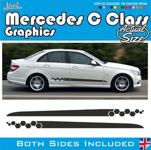 Calcomanías adhesivas de rayas laterales estilo AMG Mercedes Clase C gráficos envío y devolución gratuitos 005 - Imagen 1 de 5
