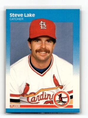 1987 Fleer Baseball Card Steve Lake St. Louis Cardinals #300 - Image 1 of 2