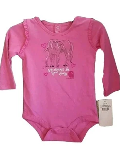 New Carhartt Horses Baby Girl's 12 Months Long Sleeve Bodysuit Shirt  CA9351 - Picture 1 of 3
