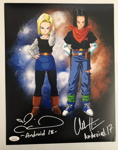 Colleen Clinkenbeard Chuck Huber Signed 11x14 Photo Android 17 18 JSA COA Cover
