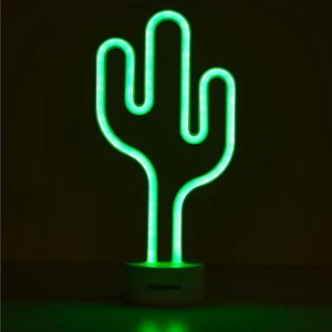 Lampada Cactus Verde da Tavolo Muitomas Led Neon Atmosfera Luminosa Luce - Foto 1 di 2