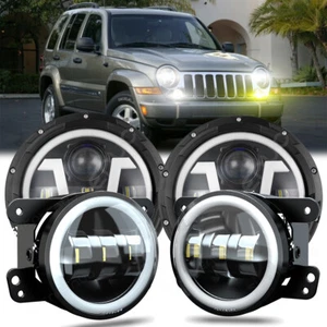 7" LED Headlights 4" Fog Lights Turn Signal Combo For 2002-2007 Jeep Liberty - Picture 1 of 20