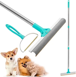 Carpet Rake Pet Hair Removal 2 in 1 Adjustable Long Handle Dog/Cat Remover Brush - Picture 1 of 1