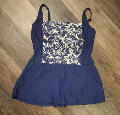 Women's Gabar 1 piece Swimsuit Dress.  Size 20.  Navy Blue, Excellent Cond! - Image 1 of 4