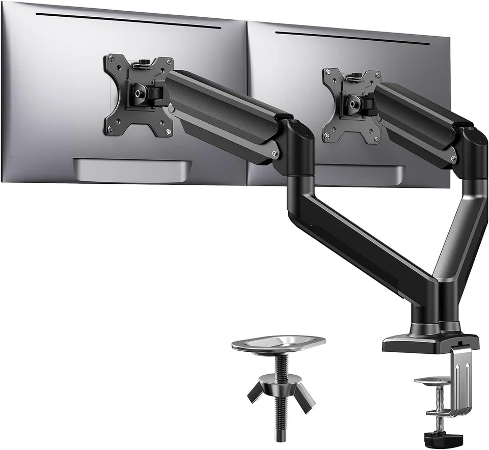 Dual Monitor Mount up to 32 in Screen Max 22 lbs Each Arm Gas Spring, Adjustable - Image 1 of 4