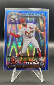 2024 Topps Chrome Jose Fermin RC RayWave blu rifrattore 139/150 MLB CARDINALI - Foto 1 di 2