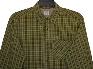 Columbia Omni-Shade Men's Green Plaid Vented Back Long Roll Up Sleeve Shirt Sz L - Picture 1 of 9