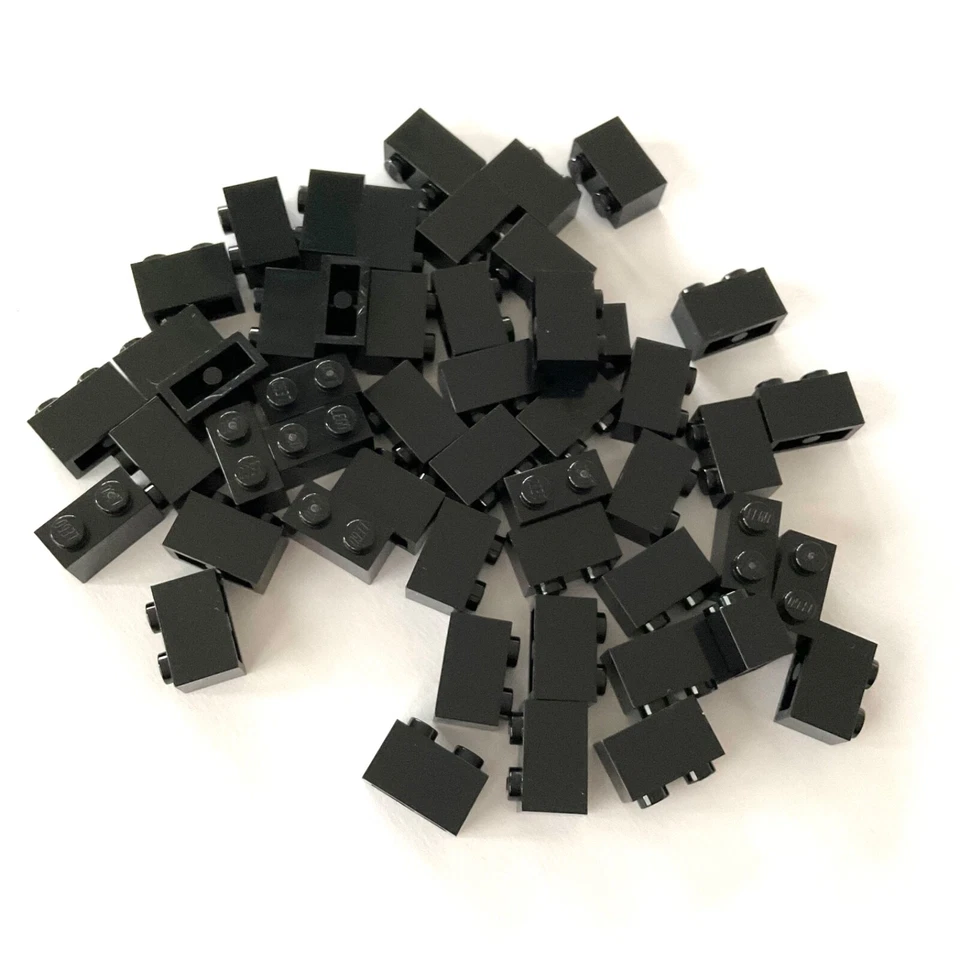 50 Lego Bausteine 1x2 schwarz NEU Grundsteine Basic Steine 3004 - Bild 1 von 1