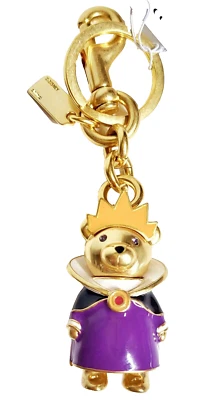 Bolso Coach Disney Oso Reina Malvada Dije Llavero Dorado Negro Púrpura Blanco Nuevo con Etiquetas Foto 1 de 4
