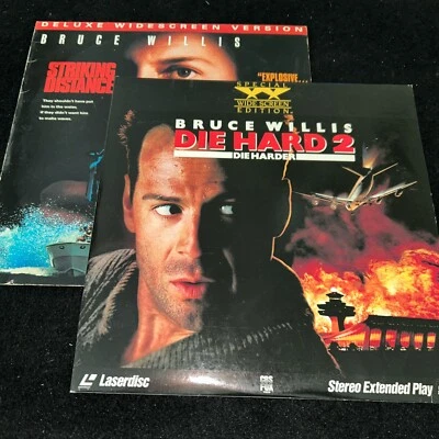 BRUCE WILLIS • 2 Laserdisc Lot ~ Due Hard 2 | Striking Distance ~ Windscreen Foto 1 de 4