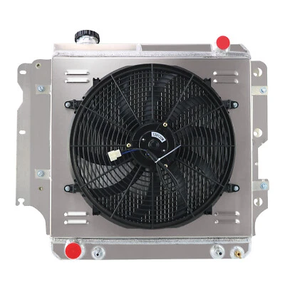 4-Row Aluminum Radiator+Shroud Fan For 1987-2006 Jeep Wrangler TJ YJ /L6 DPI2101 Foto 1 de 4