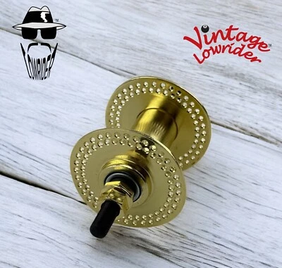 BICICLETA LOWRIDER VINTAGE REPUESTO DELANTERO BUJE 144 RADIOS ORO 80G. Foto 1 de 2