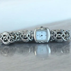 Brighton Rosarita Watch Silver Tone Toggle Clasp Needs Battery 7.5” Read- - Picture 1 of 5