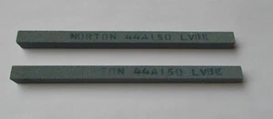 2 piezas NORTON 4/10" SQ x 6" piedras de afilar abrasivas/palos -44A150 LVBE - Imagen 1 de 3