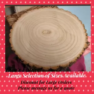 Fetta di tronco in legno naturale corteccia d'albero chic tavolo da sposa pezzo centrale perfettamente piatto - Foto 1 di 1