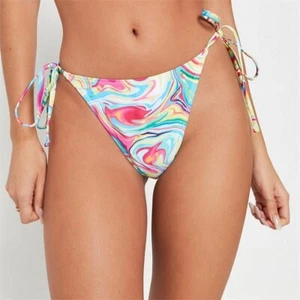 Missguided Swirl Print Tie Side Bikini Bottoms - Picture 1 of 4