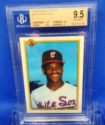 1990 Bowman Tiffany Sammy Sosa #312 RC  BGS 9.5 NICE Centering! - Image 1 of 2
