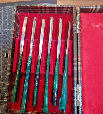 Maquinilla de afeitar japonesa Kamisori - Henkotsu / Henpotsu estilo maquinilla de afeitar recta lote de 6 Foto 1 de 4