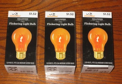 3 Pack 1W Flickering Light Bulbs Medium Screw Base 120V E26 *New* - Image 1 of 3