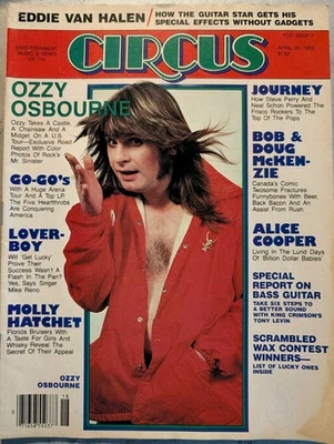 Circus Magazine April 1982 Ozzy, Go-Go's, Journey, Van Halen, Alice, Loverboy  - Image 1 of 4